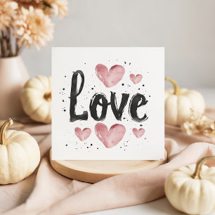 Minimalistische typografie Love Valentijnsdag Kaar Notitiekaartje