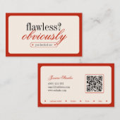 Minimalistische typografie make-up stylist Visitek Visitekaartje (Voorkant / Achterkant)