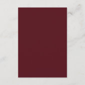 Minimalistische typografie Maroon RSVP Kaartje (Achterkant)