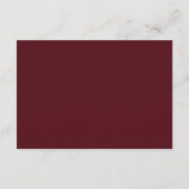 Minimalistische typografie Maroon RSVP Kaartje (Achterkant)