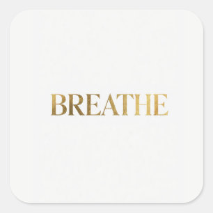 Minimalistische typografie met het gouden woord ad vierkante sticker