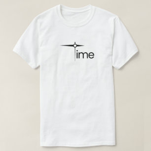 Minimalistische typografie met klokwijzers t-shirt