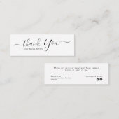 Minimalistische typografie Mini Small Bedankt Mini Visitekaartje (Voorkant / Achterkant)