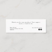 Minimalistische typografie Mini Small Bedankt Mini Visitekaartje (Achterkant)