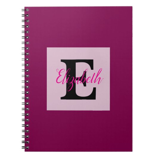 Minimalistische typografie monogram naam notitieboek (Voorkant)