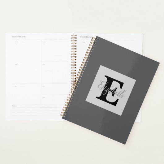 Minimalistische typografie monogram naam planner (Display)