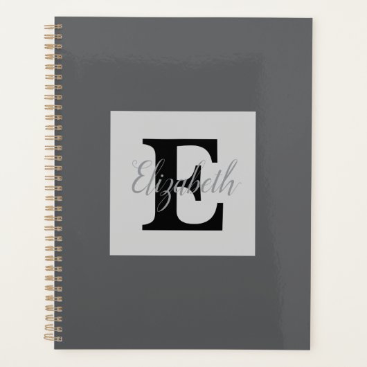 Minimalistische typografie monogram naam planner (Voorkant)