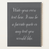 Minimalistische typografie monogram naam planner (Achterkant)
