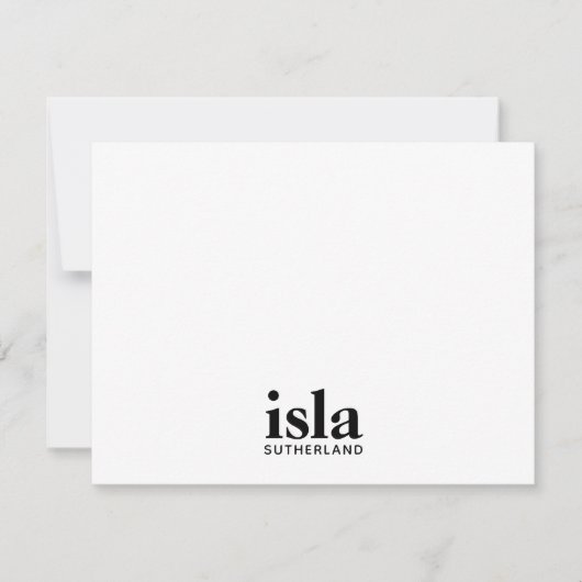 Minimalistische typografie monogram notitiekaartje (Voorkant)