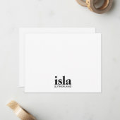 Minimalistische typografie monogram notitiekaartje (Voorkant / Achterkant in situ)