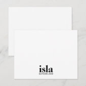 Minimalistische typografie monogram notitiekaartje (Voorkant / Achterkant)