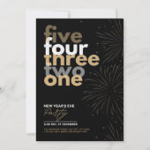 Minimalistische typografie, New Years Party Invite Kaart (Voorkant)
