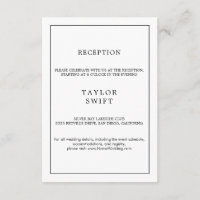 Minimalistische typografie ontvangstkaart