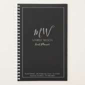 Minimalistische typografie op zwart evenement planner (Voorkant)