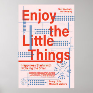Minimalistische typografie poster Geniet van de kl