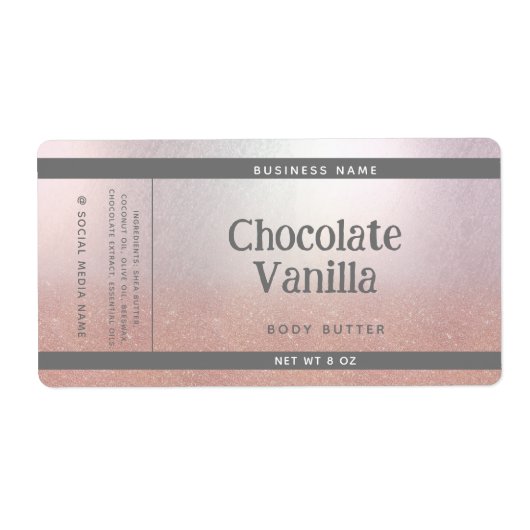 Minimalistische typografie product wrap around etiket (Voorkant)