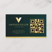 Minimalistische typografie QR-code Visitekaartje (Achterkant)