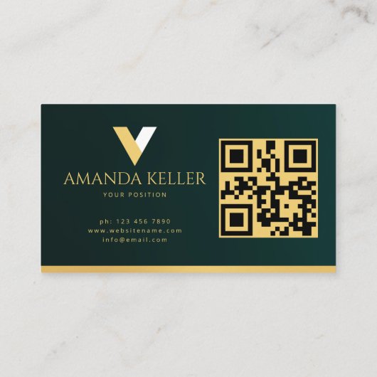 Minimalistische typografie QR-code Visitekaartje (Achterkant)