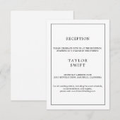 Minimalistische typografie Receptie Kaart (Voorkant / Achterkant)