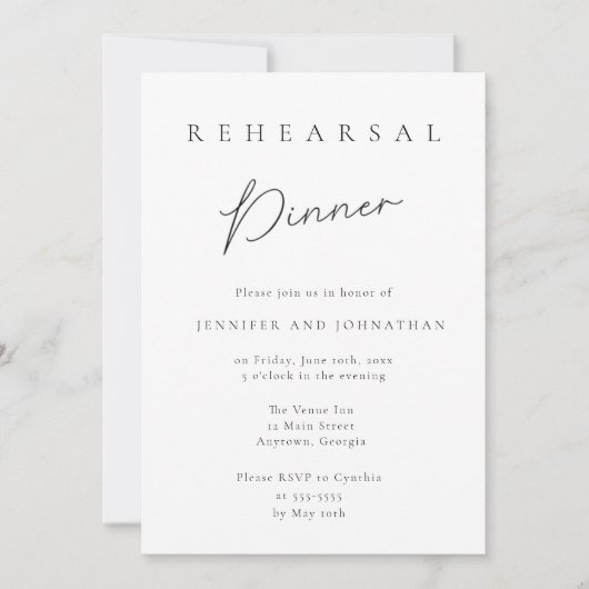 Minimalistische typografie repetitieve invitaties kaart (Voorkant)