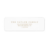 Minimalistische typografie | Retouradres Gold-fami Etiket (Voorkant)