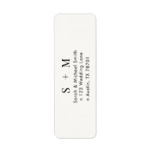 Minimalistische typografie retouradres sticker