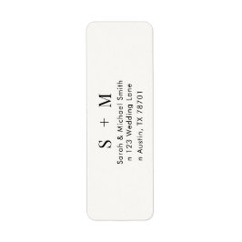 Minimalistische typografie retouradres sticker