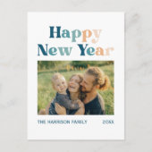 Minimalistische typografie Retro Nieuwjaar Foto Briefkaart (Voorkant)