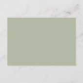 Minimalistische typografie Sage Green RSVP Kaartje (Achterkant)