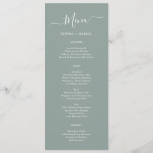 Minimalistische typografie Sage Green Wedding Menu