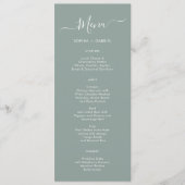 Minimalistische typografie Saliegroen Trouw Menuka Menu (Voorkant)