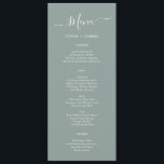 Minimalistische typografie Saliegroen Trouw Menuka Menu<br><div class="desc">Minimalistische Eenvoudige typografie Saliegroen Trouw Menukaart is perfect voor een moderne, minimalistische bruiloft. Design met de hand geschreven typografie/calligrafie op saliegroen of stoffig groene achtergrond met een eenvoudig en schoon uiterlijk. Dit menu kan worden gebruikt voor een huwelijksreceptie, oefendiner of een evenement. Geweldige trouwmenu's voor moderne bruiloften, minimalistische bruiloften en...</div>