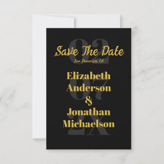 Minimalistische typografie save the date (Voorkant)