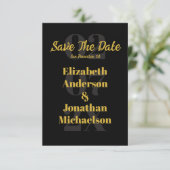 Minimalistische typografie save the date (Staand voorkant)