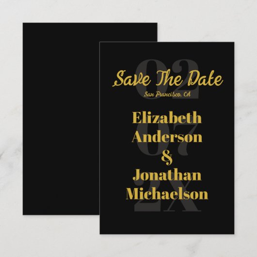 Minimalistische typografie save the date (Voorkant / Achterkant)