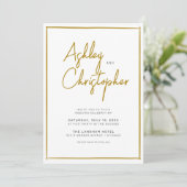 Minimalistische typografie Script All-in-One Weddi Kaart (Staand voorkant)