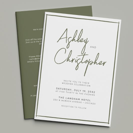 Minimalistische typografie Script All-in-One Weddi Kaart
