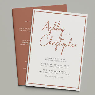 Minimalistische typografie Script All-in-One Weddi Kaart