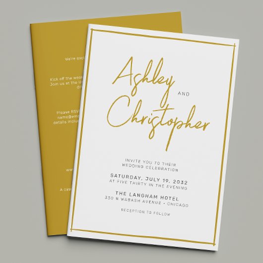 Minimalistische typografie Script All-in-One Weddi Kaart