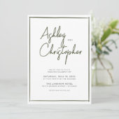 Minimalistische typografie Script All-in-One Weddi Kaart (Staand voorkant)