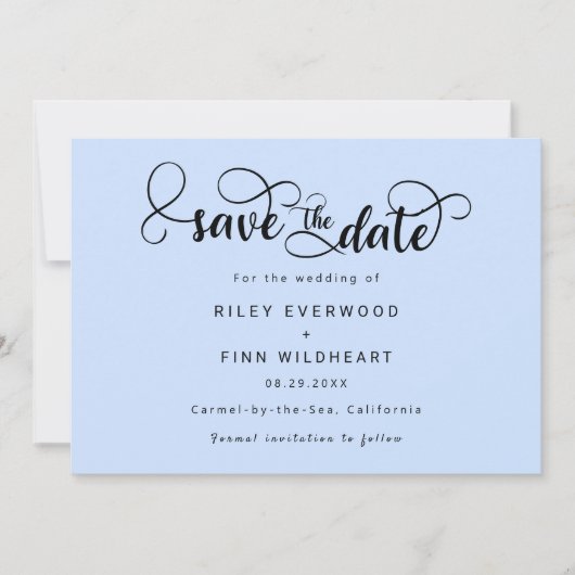 Minimalistische typografie sla de datum uitnodigin save the date (Voorkant)