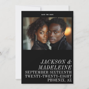 Minimalistische typografie Solid Black Foto Bruilo Save The Date