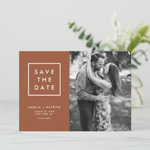 Minimalistische Typografie Terracotta Foto Save The Date