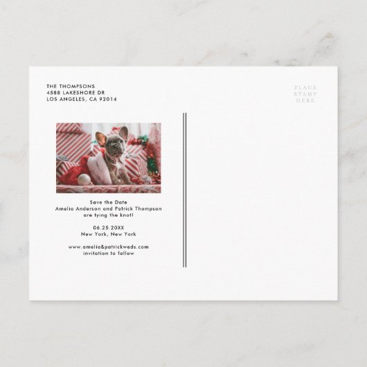 Minimalistische Typografie Terracotta Save the Dat Aankondigingskaart (Achterkant)