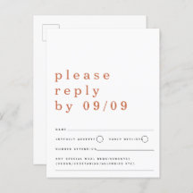 Minimalistische typografie Terracotta Wedding RSVP