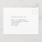 Minimalistische typografie Terracotta Wedding RSVP Briefkaart (Achterkant)