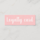 Minimalistische typografie trendy roze loyaliteits mini visitekaartje (Voorkant)
