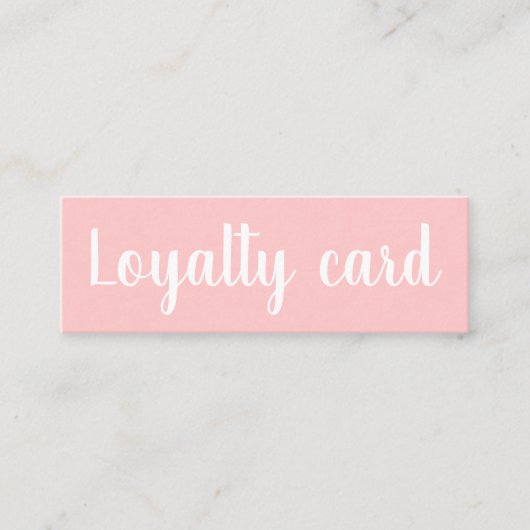 Minimalistische typografie trendy roze loyaliteits mini visitekaartje (Voorkant)