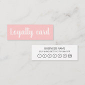 Minimalistische typografie trendy roze loyaliteits mini visitekaartje (Voorkant / Achterkant)