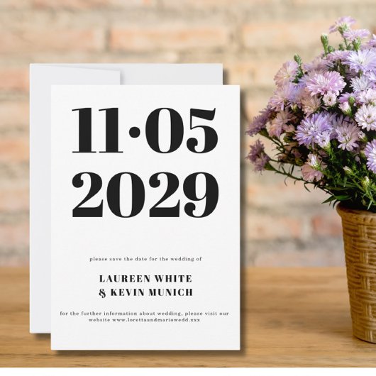 Minimalistische Typografie Trouwen Bewaar de datum Save The Date
